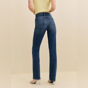 Reformation Jax Stretch High Rise Straight Jeans Blue - Size 29